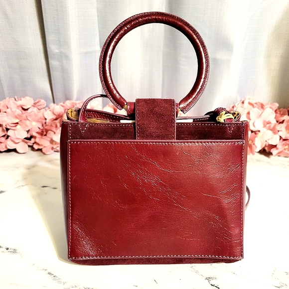 NWOT HOBO Deep Berry/Merlot Suede & Leather Mini Sheila Wanderlust Lining - Picture 5 of 7